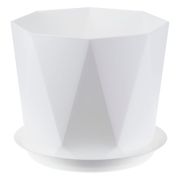 Кашпо ПРИЗМА D175мм 2,6л с поддоном Белый М3138