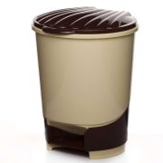 Ведро с педалью пласт. 10 л. д/мусора слоновая кость М7993