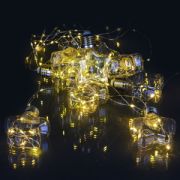 A-444 WW гирлянда СД «РОСА» серебристый провод  4,8м, с насадками «звезда»NEW