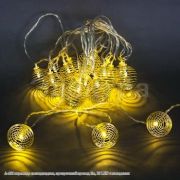 A-466 гирлянда светодиодная, прозрачный провод 5м, 20 LED с насадками