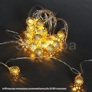 A-470 гирлянда светодиодная, прозрачный провод 5м, 20 LED с насадками