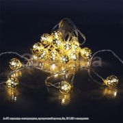 A-471 гирлянда светодиодная, прозрачный провод 5м, 20 LED с насадками