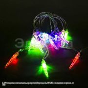 A-473 гирлянда светодиодная, прозрачный провод 4м, 20 LED с насадками «сосулька», от USB