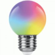 Feron шар G45 E27 1W RGB матовый плавная сменая цвета 70x45 д/гирлянды «Белт Лайт» LB-37 38116