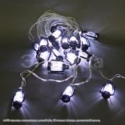 A-303 гирлянда светодиодная длиной 4,8м, 20 насадок «фонарь», прозрачный провод