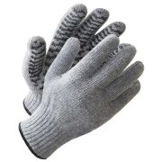 Перчатки трикотажные Плюш серые с ПВХ
