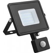 Прожектор СД с датчиком движения 20W 6400K 230V черный IP44, LL-906