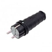 Вилка прямая каучук 2P+PE 1х16А 220-240v IP44 4001 (Турция) NE-AD