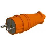 Вилка прямая каучук 2P+PE 1х16А 220-240V IP44 ОРАНЖ 4301 (Турция) NE-AD