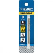 Сверло кобальт. по металлу 3х61мм Зубр 29626-3