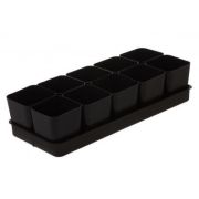 Набор д/рассады №5 черный поддон+10 кв. стаканов 0,7л