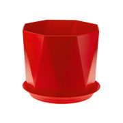 Кашпо ПРИЗМА 2,6 л с поддоном красный М3138 IDEA