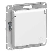 AtlasDesign Розетка 1-м с заземл. защ. шторки с крышкой 16А IP20 белый  ATN000146