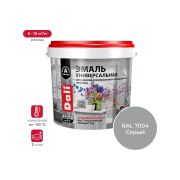 Эмаль универс. п/матовая серая 0,9 кг RAL 7004 Dali