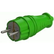 Вилка прямая каучук 2P+PE 1х16А 220-240v IP44 зеленый 4501 (Турция) NE-AD