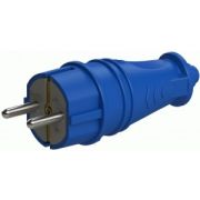Вилка прямая каучук 2P+PE 1х16А 220-240v IP44 синий 4601 (Турция) NE-AD