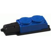 Колодка 2 гн. с загл. каучук 2P+PE 1x16A 220-240V IP54 синий 4142 (Турция)