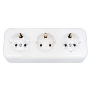 Розетка тройная наружная с заземлением (РА16-243)