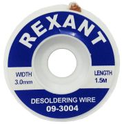 Лента медная для удаления припоя d=3мм 1.5м Rexant 09-3004