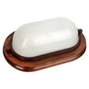 Camelion 1402D дерево/Орех св-к влагозащит. баня 120° IP54 60W E27 овал НБП 04-60-0021 УХЛ4