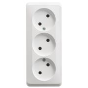 ЭТЮД Розетка ОУ 3-х местная б/ш б/з белая (PA16-009B)