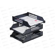 Лоток горизонтальный СТАММ набор 3шт,Strong черный, ЛТ112