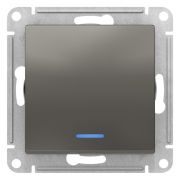 AtlasDesign Выключатель 1-кл. 10А IP20 (сх. 1а) 10AX с подсв. сталь ATN000913