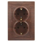 Intro Plano роз. СУ, 2 мест. керамика, земля, 2X2P+E 16A, венге, 250В, IP20, 1-205-10 2816
