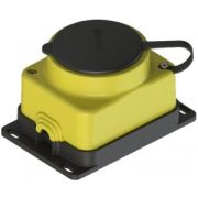 Розетка прямая 1 гн. с загл. каучук 2Р+РЕ 1х16А 220-240V IP44 Желтый 4703