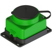 Розетка прямая 1 гн. с загл. каучук 2Р+РЕ 1х16А 220-240V IP44 Зеленый 4503