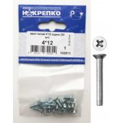 Винт потайной 4*12 оцинкованный (20 шт BL) НАКРЕПКО 102511