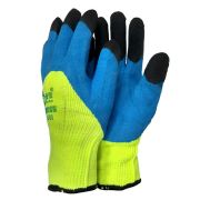 Перчатки утепл х/б двойной облив пальцы салатовые