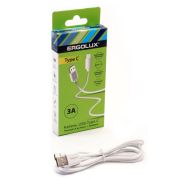 Кабель USB-Type C 3А 1.2м зарядка + передача данных белый ERGOLUX 15095