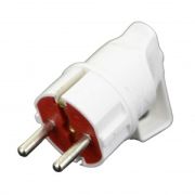 Вилка 16A 250В (угловая с кольцом, белая, земля) (Турция) 7711600 AY-KA (АЙКА)
