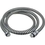 Шланг для душа 1/2*1/2 конус ПВХ 175см MELODIA BLACK SILVER МКР20386