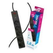 Фильтр сетевой Космос 5х1.8м с заземл. 10А IP20 2.2кВт 2хUSB 3х0.75 с предохранителем