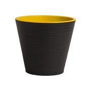 Горшок для цветов Конус 2,3л Черный (с вкладкой) д.17