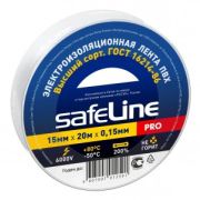 Изолента ПВХ 15мм*20м*150мкм белая Safeline 9363