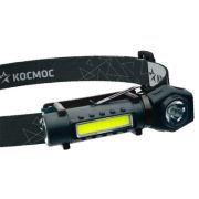 Фонарь налобный КОСМОС KOC508Lit 3Вт LED+3Вт COB LED с коллиматорной линзой Li-ion 18650 1200мА.ч