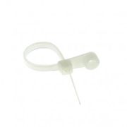 Хомут нейлон белый с кольцом под винт 3,6х200 ХОК