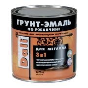Грунт-Эмаль по ржавч.сереб.алюм.RAL9006 0,75л/6 «DALI»