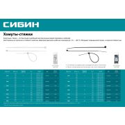 СИБИН ХС-Б, 7.6 x 500 мм, нейлон РА66, 1 шт, белые, хомуты-стяжки (3786-76-500)