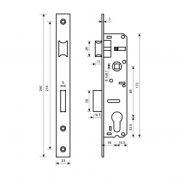 Замок врезной узкопроф 35mm нерж.сталь, под ц/м, м/о 85мм б/руч БУЛАТ 15889