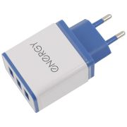 Блок питания 220V - 5V Energy ET-34, 3 USB разъёма, 2,1А, белый