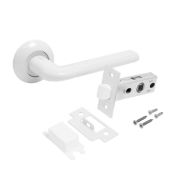 Комплект ручек с защелкой АРТ «ПОЛО» W+L45-8 W 15110/S45 мат. белый АЛЛЮР