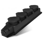 Колодка 4 гн. с заглушками с/з каучук 16А 250В IP44