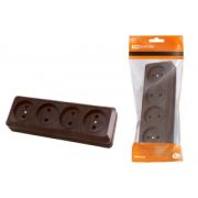 Розетка 4М ОП без ЗК «Ладога» бук