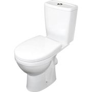 Унитаз-компакт Рио горизонт.выпуск, нижн.подв., кнопка хром, сид.полипр., белый (Киров) ROSA