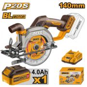 Электропила INGCO цирк.аккум.безщеточ.CSLI14021  20В, 4.0АЧ, З/У, 140 ММ