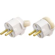 Вилка Bylectrica В16-363 16А, 250В, AБС-пластик, латунь, ЗК, с кольцом, бел